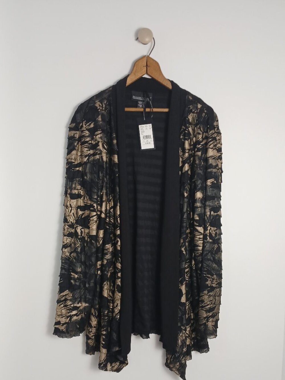 New With Tag Frank Lyman Design Women Vest Size 20 Black Gold